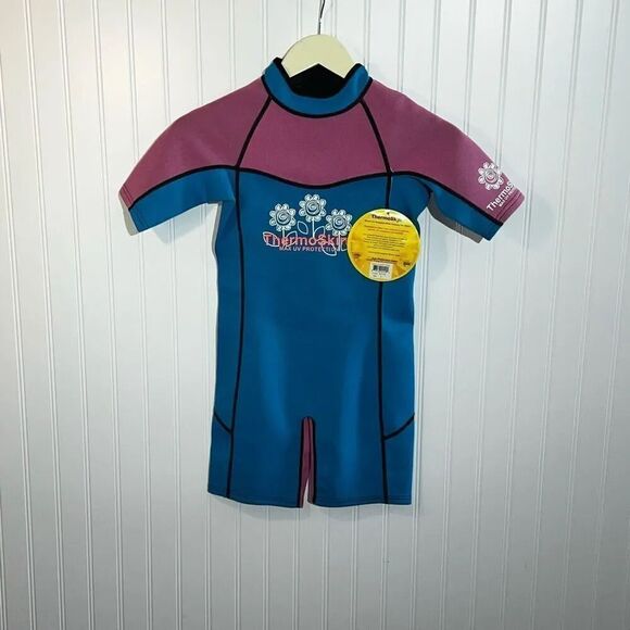 Thermo Skinz Shorty Wetsuit Girls Sz 8 Max UV Protection Rubber/Nylon Waterproof - Picture 1 of 8